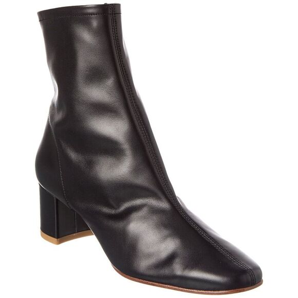 By Far Sofia Leather Bootie Black